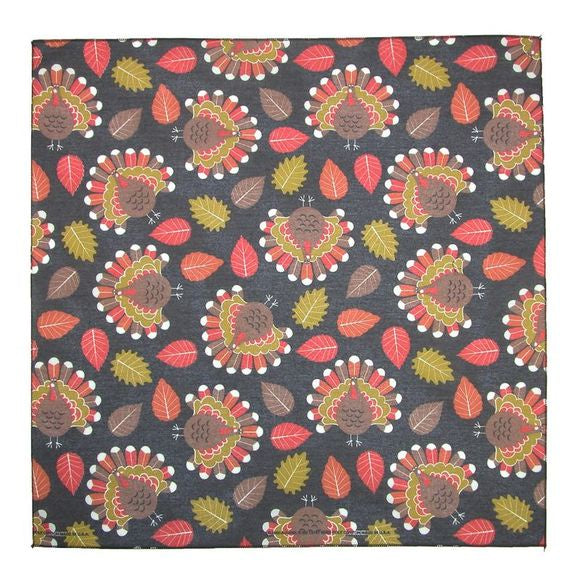 Tossed Turkey Print Bandanas