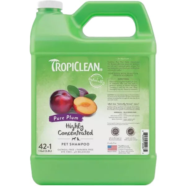 Tropiclean Pure Plum Highly Concentrated Shampoo-Gallon