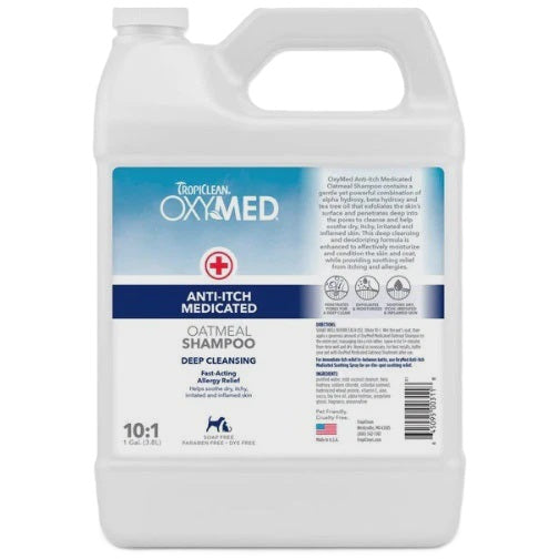 Tropiclean Oxymed Anti-Itch Medicated Oatmeal Shampoo-Gallon