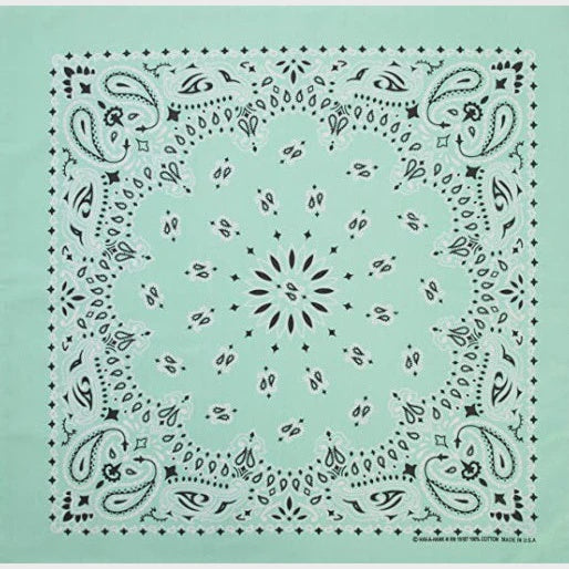 Mint Paisley Bandanas