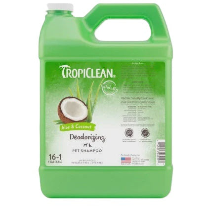 Tropiclean Aloe &amp; Coconut Deodorizing Shampoo for Pets- Gallon