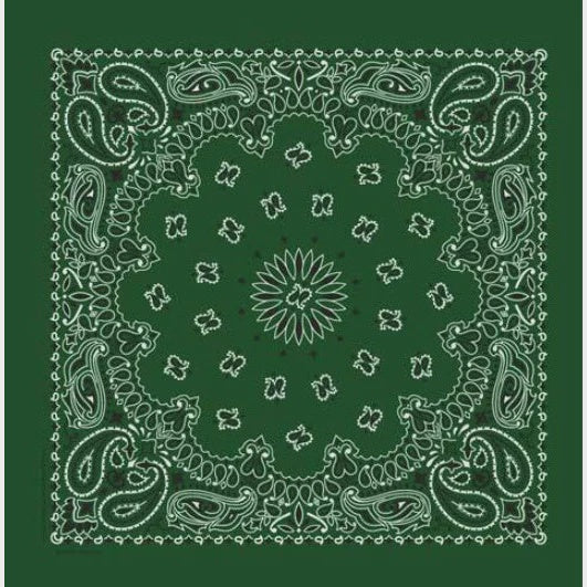 Hunter Green Paisley Bandanas