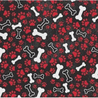 Black and Red Bones Print Bandanas
