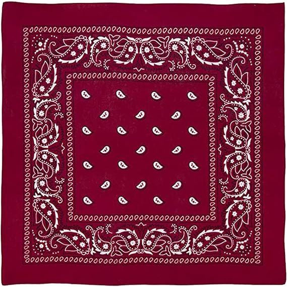 Burgundy Paisley Print Bandanas