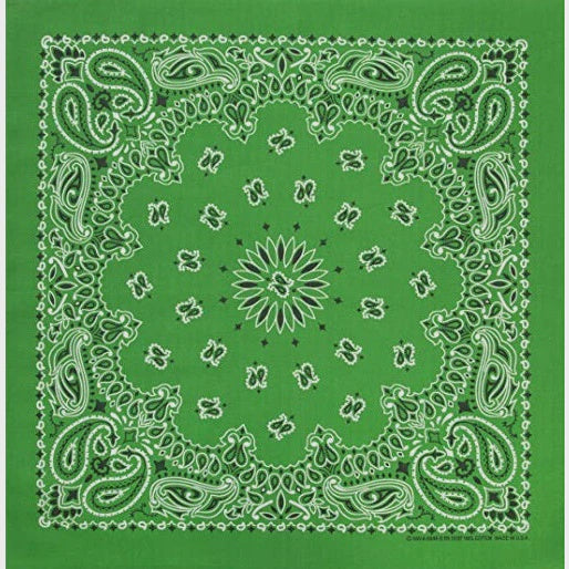 Kelly Green Paisley Bandanas