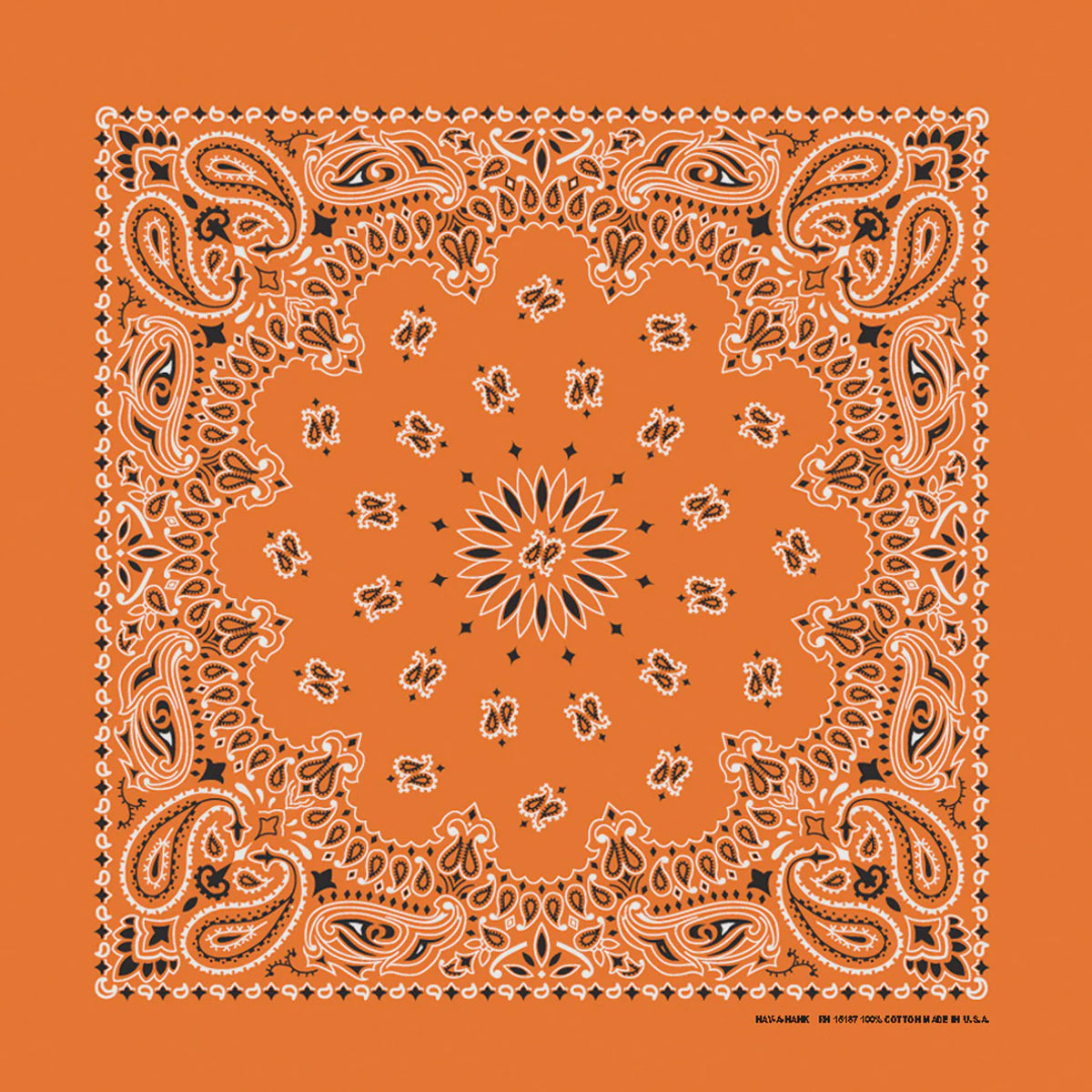 Orange Paisley Print Bandanas