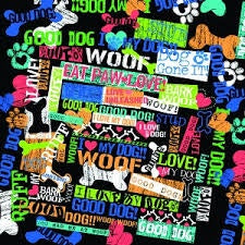 Eat, Paw, Love Print Bandanas