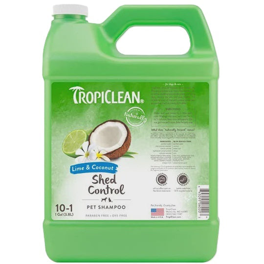 Tropiclean Lime &amp; Coconut Shed Control Shampoo-Gallon