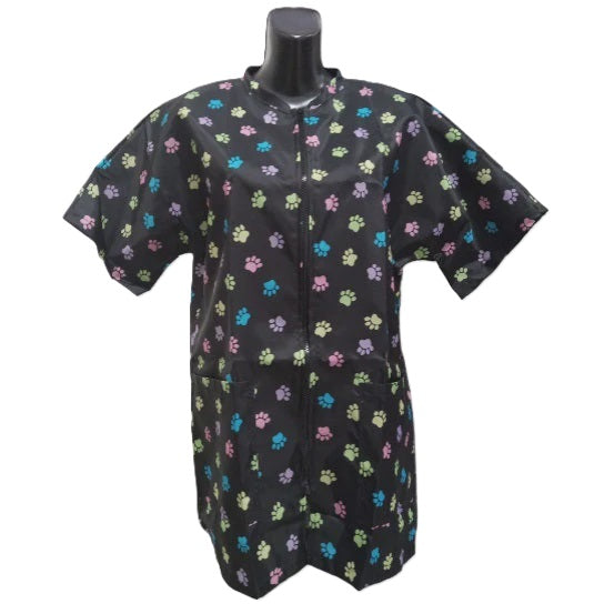 Stylist Wear Multi Color Paw Print Smock-2X