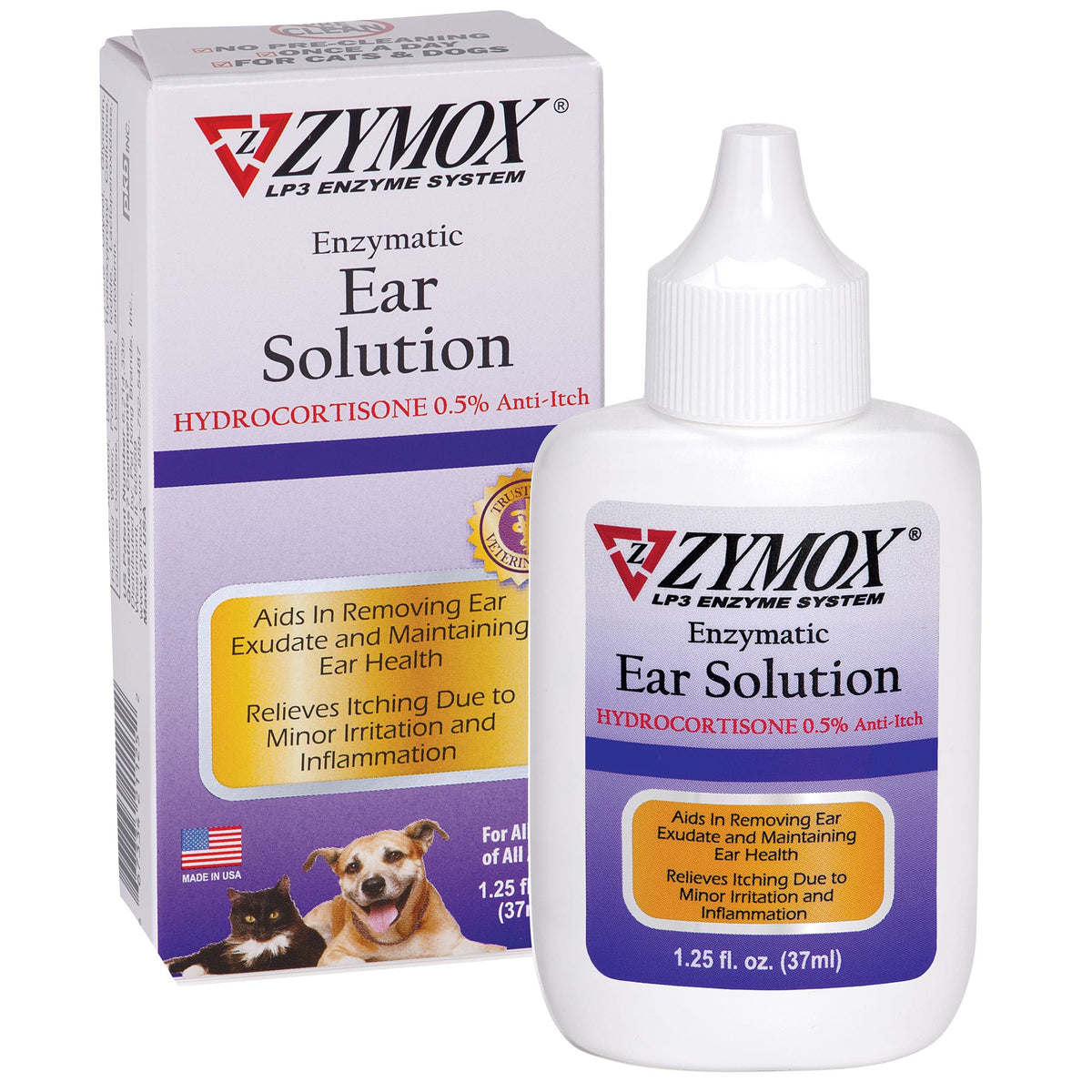Zymox Ear Solution W/ 0.5% Hydrocortisone-1.25oz