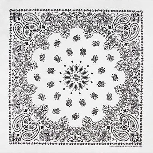 White Paisley Bandanas