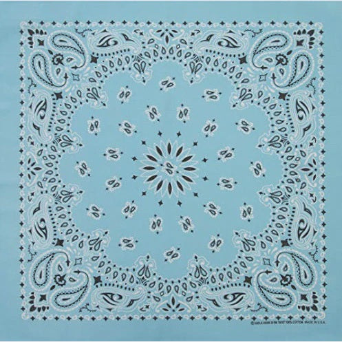 Light Blue Paisley Bandanas