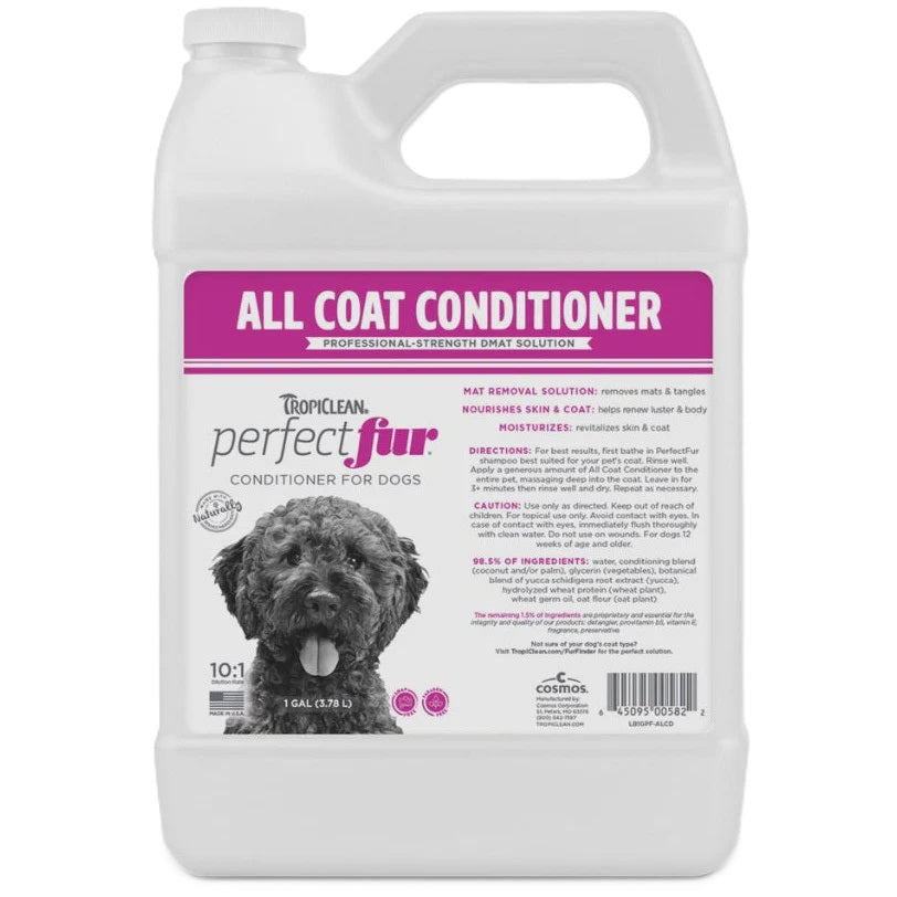Discontinued Tropiclean Perfect Fur All Coat Demat Conditioner-Gallon (Replacing Oxymed Demat)